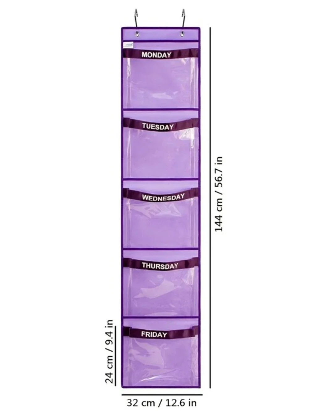 ANIZER Day of Week Kids Clothes Organizer Weekly Hanging Closet PURPLE